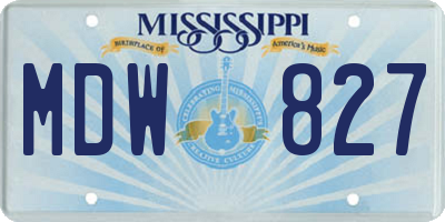 MS license plate MDW827