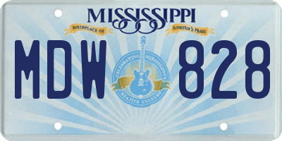 MS license plate MDW828