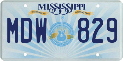 MS license plate MDW829