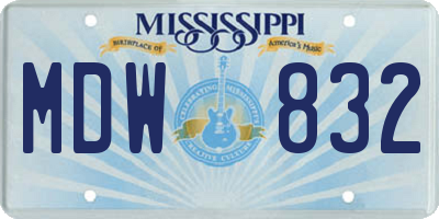 MS license plate MDW832