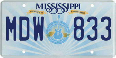 MS license plate MDW833