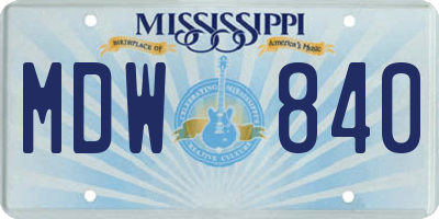MS license plate MDW840