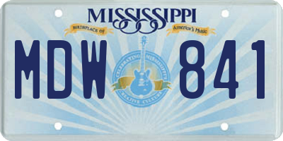 MS license plate MDW841