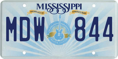 MS license plate MDW844