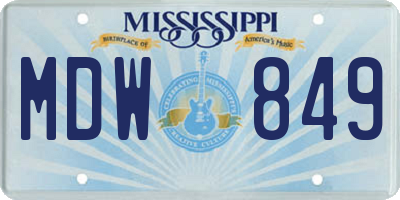 MS license plate MDW849