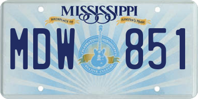 MS license plate MDW851