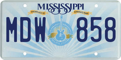 MS license plate MDW858