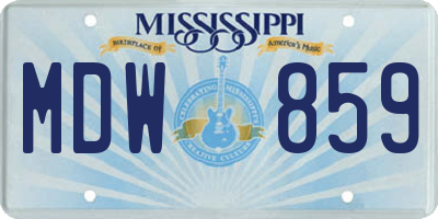 MS license plate MDW859