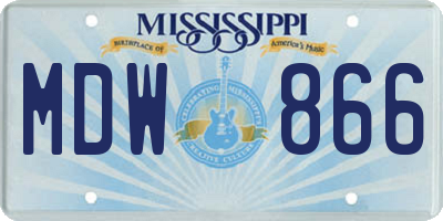 MS license plate MDW866