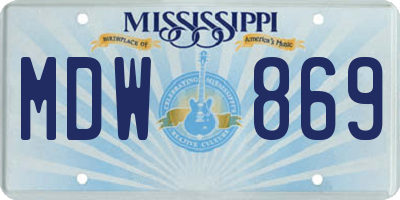 MS license plate MDW869