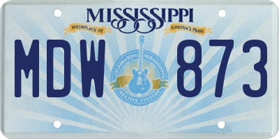 MS license plate MDW873