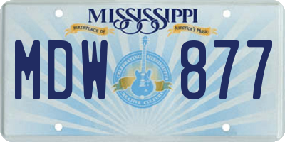 MS license plate MDW877
