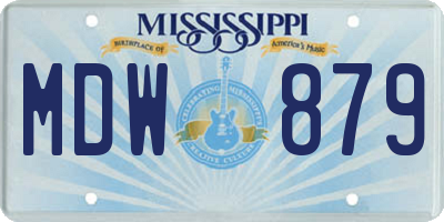 MS license plate MDW879