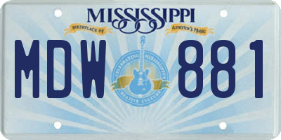 MS license plate MDW881