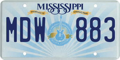 MS license plate MDW883