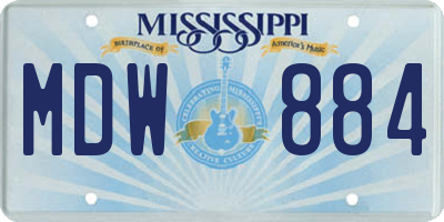 MS license plate MDW884