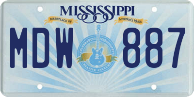 MS license plate MDW887