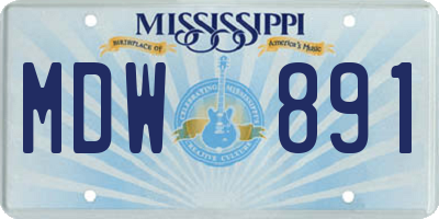 MS license plate MDW891