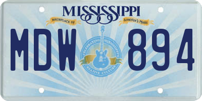 MS license plate MDW894