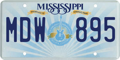 MS license plate MDW895