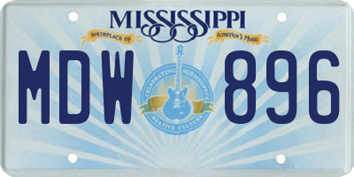 MS license plate MDW896