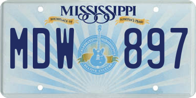 MS license plate MDW897
