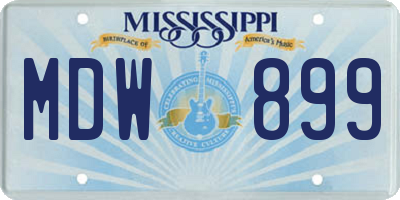 MS license plate MDW899