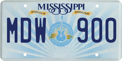 MS license plate MDW900