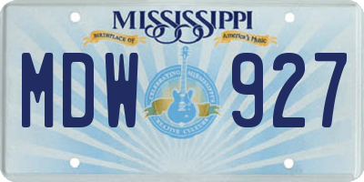 MS license plate MDW927