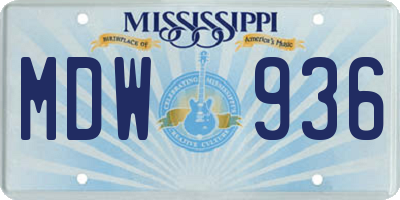 MS license plate MDW936