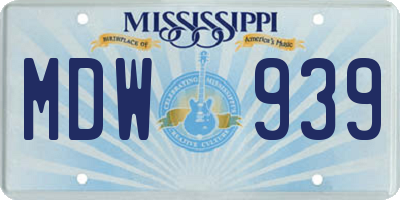 MS license plate MDW939