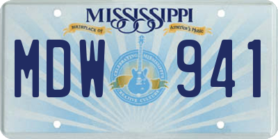 MS license plate MDW941