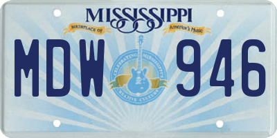 MS license plate MDW946