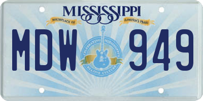 MS license plate MDW949