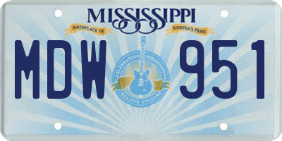 MS license plate MDW951
