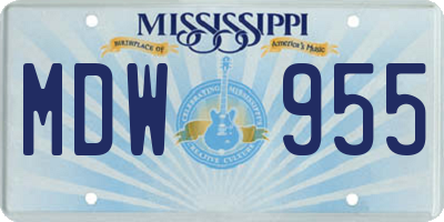MS license plate MDW955