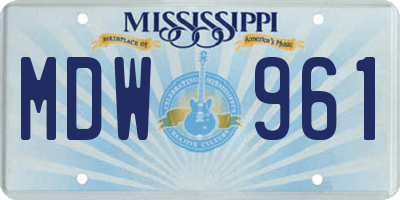 MS license plate MDW961