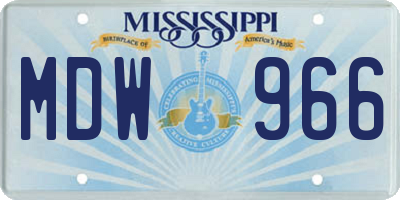 MS license plate MDW966