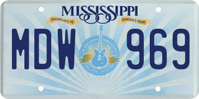 MS license plate MDW969