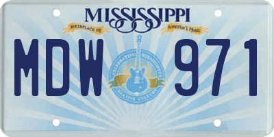 MS license plate MDW971