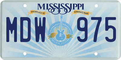 MS license plate MDW975