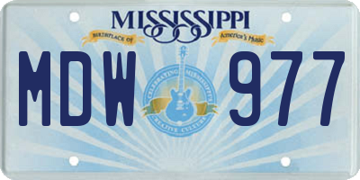 MS license plate MDW977
