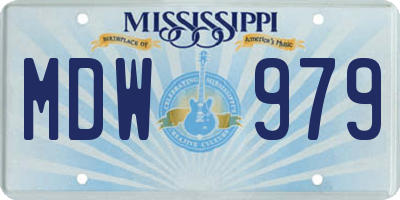 MS license plate MDW979