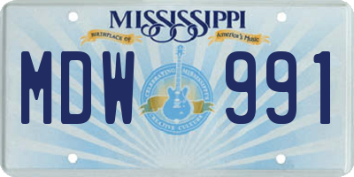 MS license plate MDW991