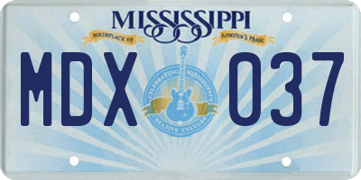 MS license plate MDX037