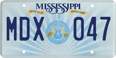MS license plate MDX047