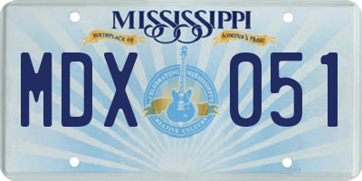 MS license plate MDX051