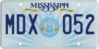 MS license plate MDX052