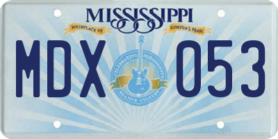 MS license plate MDX053