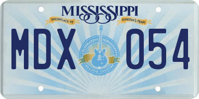 MS license plate MDX054